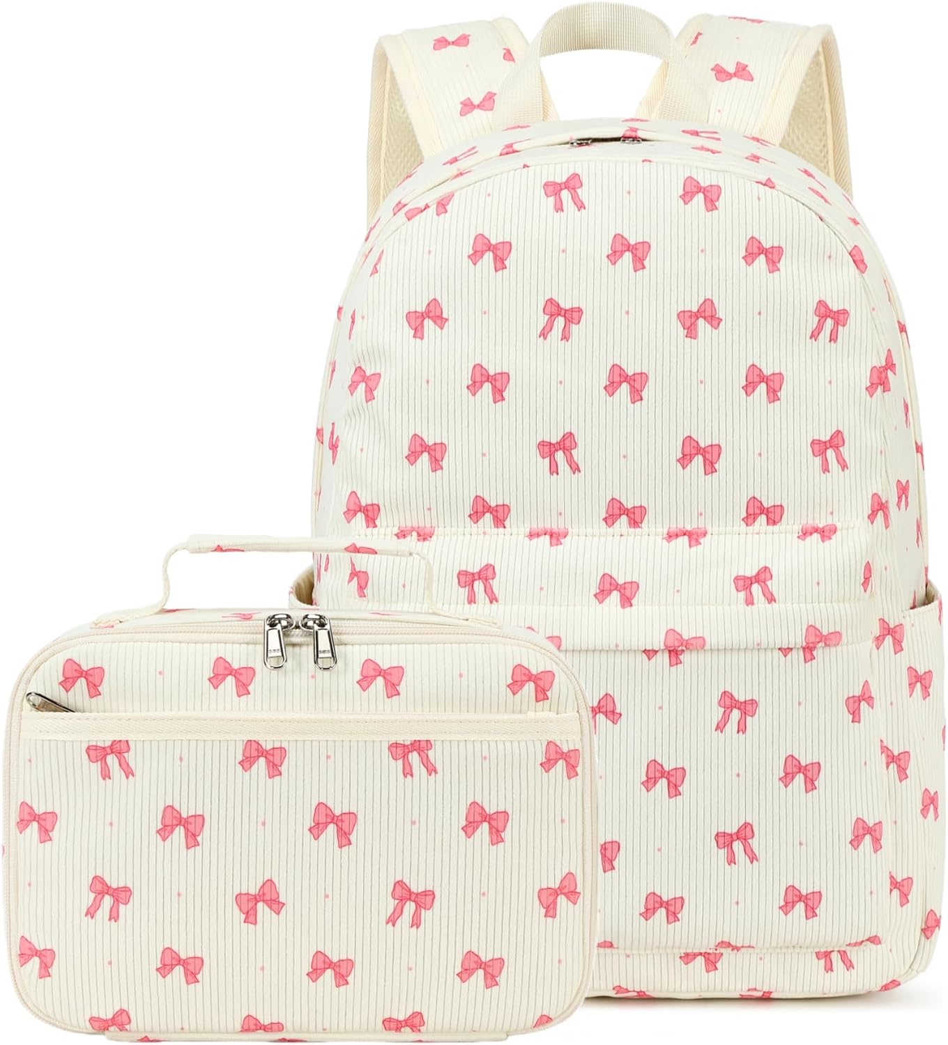 Pink Rainbow School Backpack Set with Matching Lunch Bag