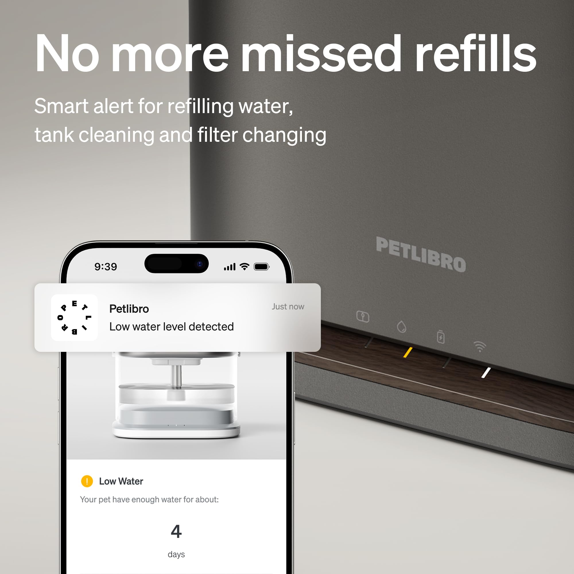 PETLIBRO Dockstream 2 Smart Stainless Steel Cat Water Fountain – WiFi App Tracking & Cordless Sensor Mode (Black)