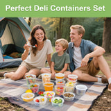 Deli Food Storage Containers with Lids – 60 Complete Sets (32oz / 16oz / 8oz), BPA-Free