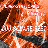 Halloween Orange Spider Web with Glow-in-the-Dark Effect – 250g Web + 37 Spiders + 2 Black Lights