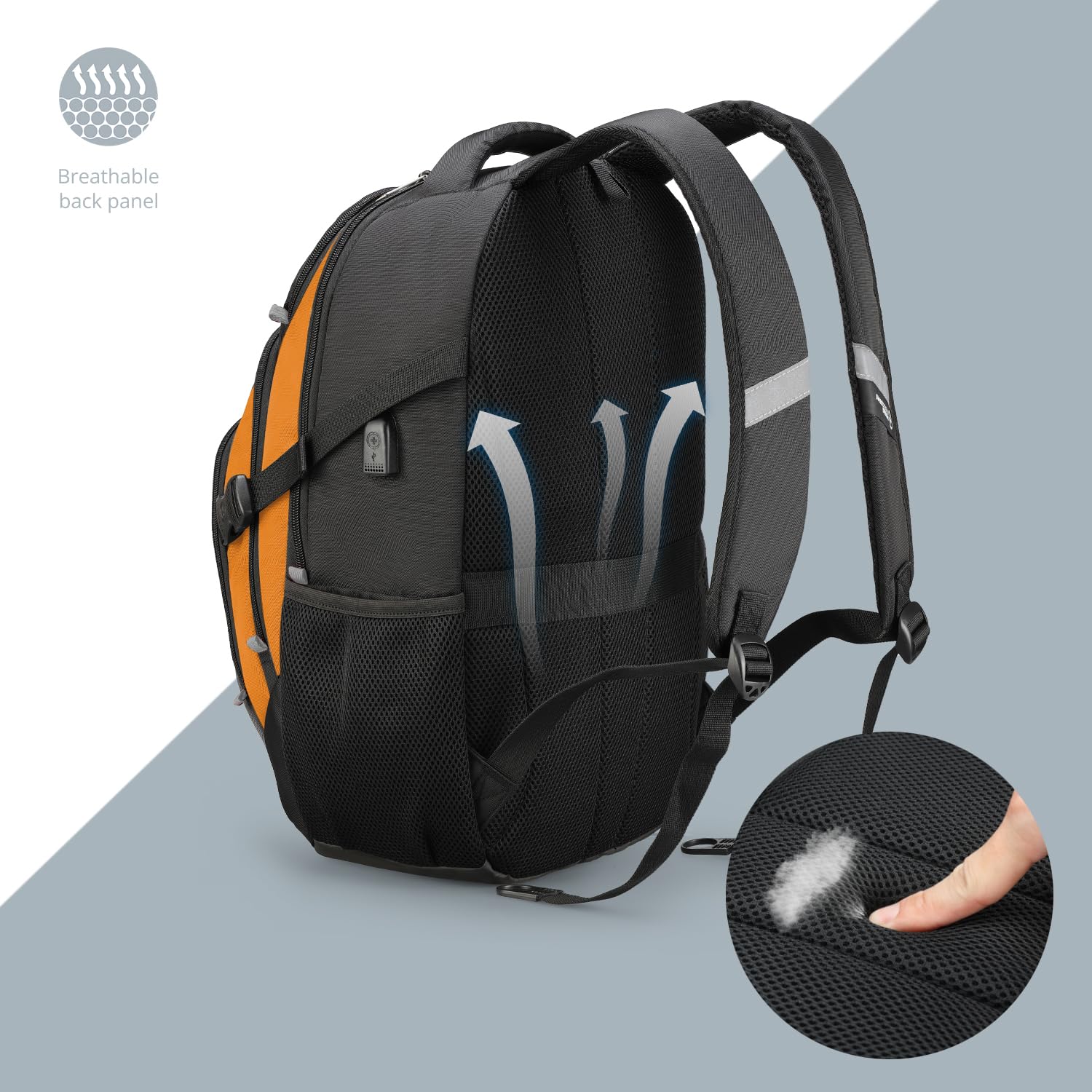 Swissdigital Design Laptop Backpack with USB-C Charging Port and RFID Protection, 31L Daily Travel Bag