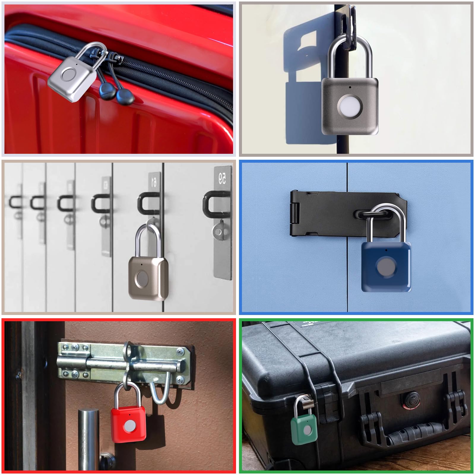 Portable Fingerprint Padlock USB Rechargeable Biometric Lock for Gym Locker, Luggage, Bike & Storage Security