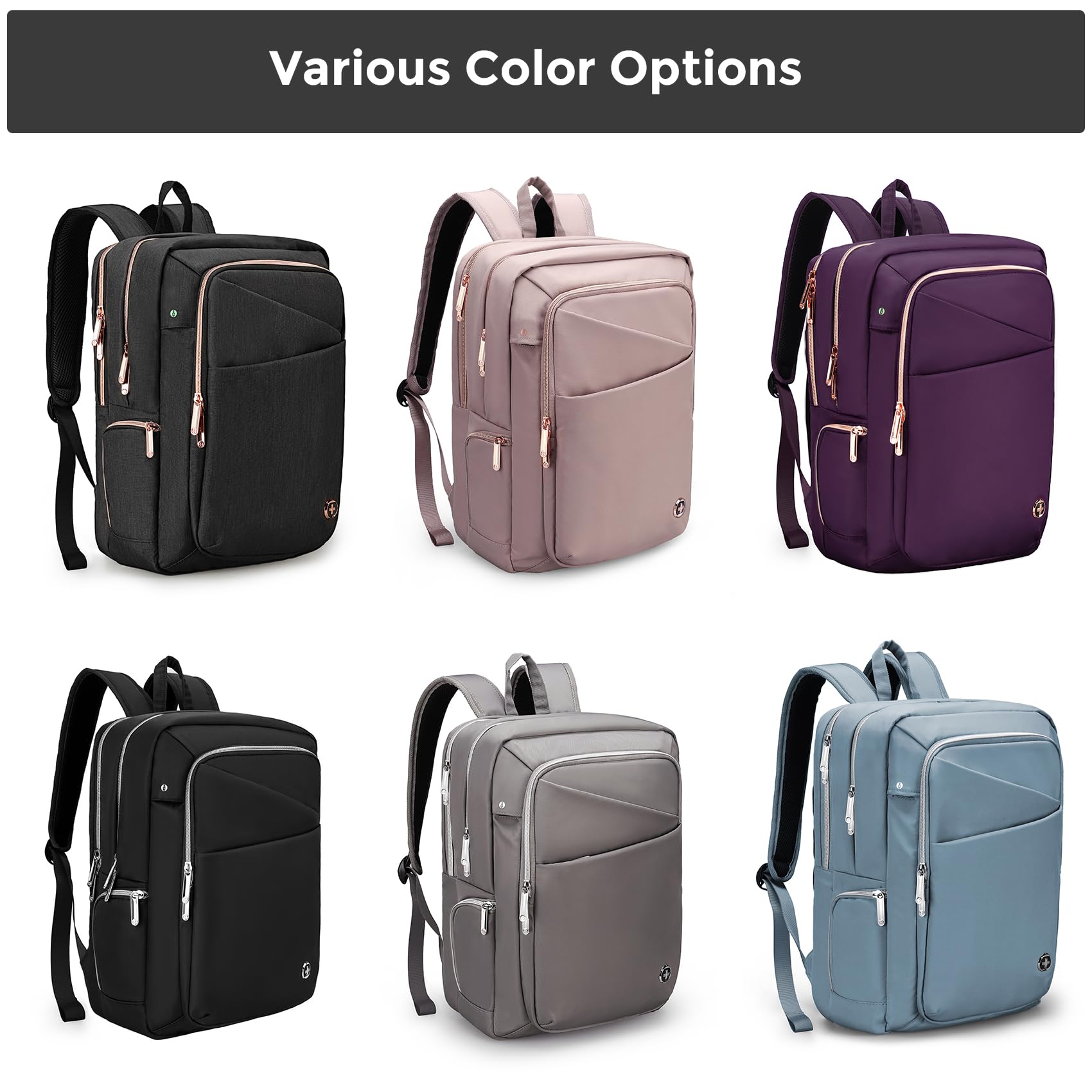 Swissdigital Design Women’s Business Laptop Backpack – USB Charging RFID Work & Travel Bag