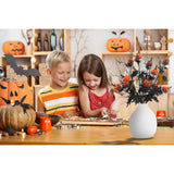 Artificial Pumpkin & Maple Leaf Stems – 5-Piece Halloween Floral Decoration Set (Black/Orange, 19.5”)