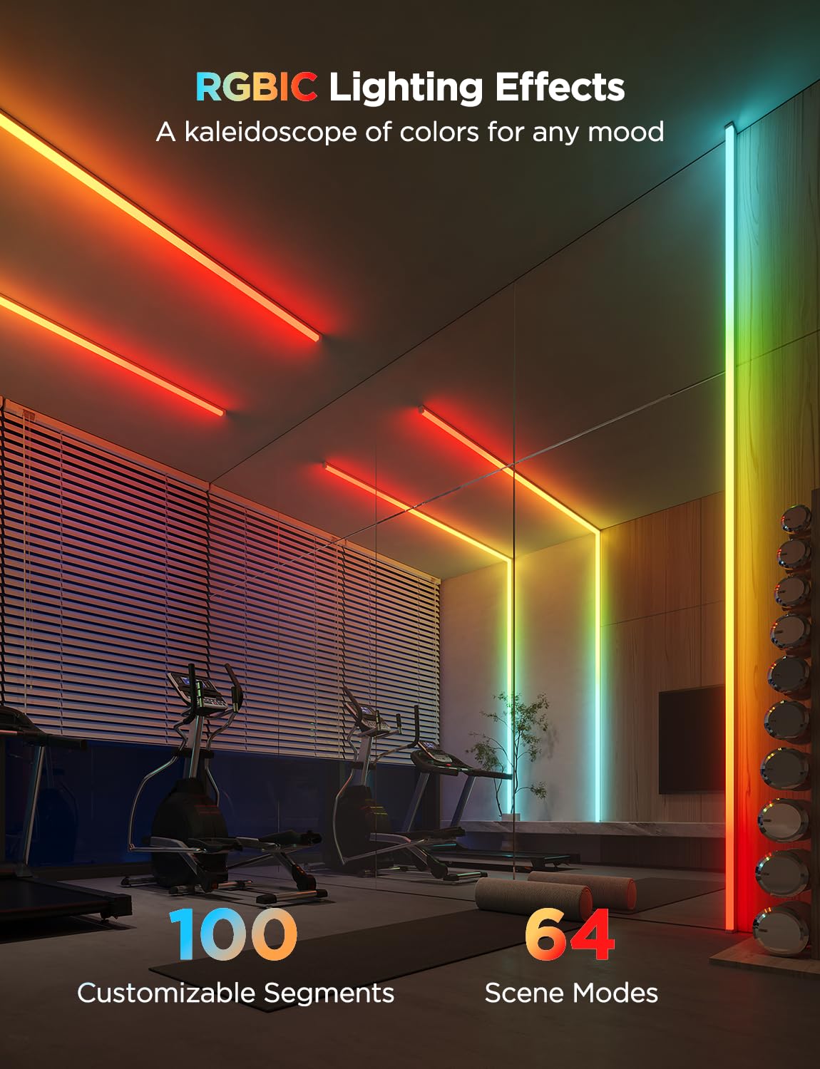 Govee RGBIC LED Strip Lights with Diffuser Channel – 60 LEDs/m, Alexa Compatible & Corner-Ready Design