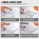 Heavy-Duty Pull-Out Cabinet Organizer – Chrome-Plated Steel Slide-Out Shelf for Kitchen & Under-Sink Storage (18.5” W x 21” D)
