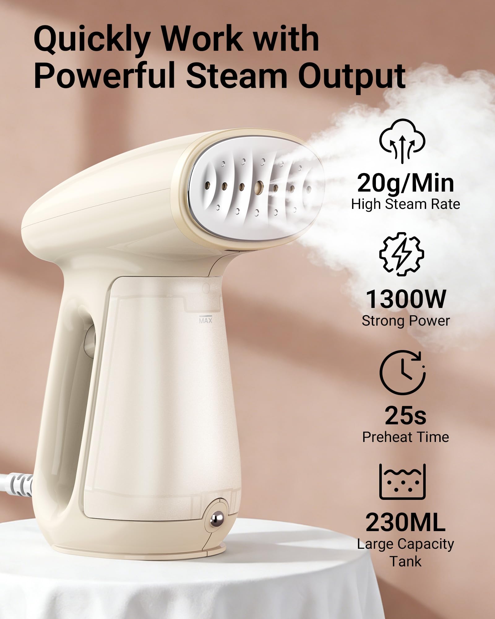 Bear 1300W Aromatherapy Handheld Garment Steamer 230ML Fast Heat Portable Wrinkle Remover for Clothes