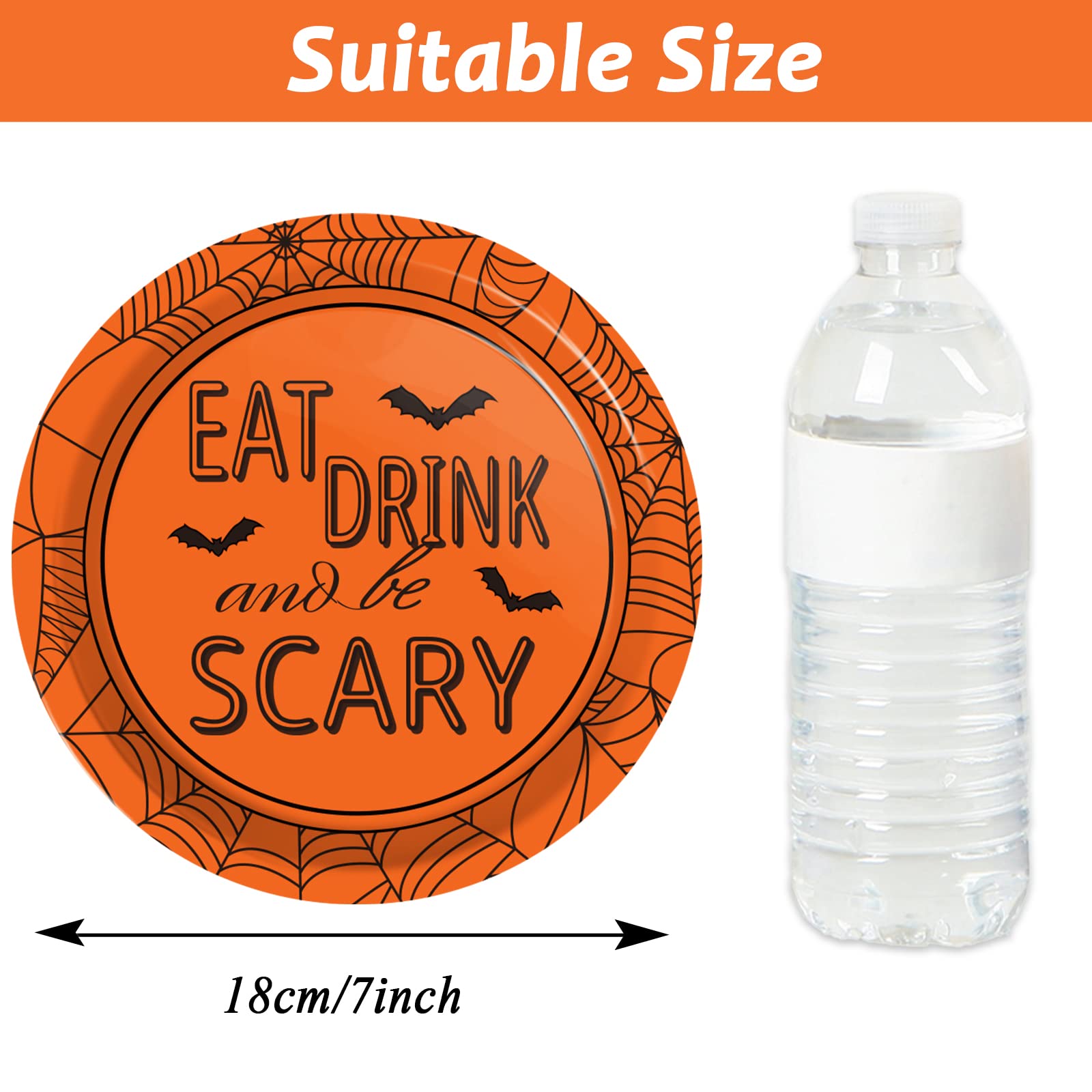 Halloween Dessert Plates – 48 Pcs 7-Inch Assorted Paper Plates for Spooky Party Snacks & Appetizers