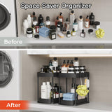 Under Sink Organizer with Pull-Out Drawer (2-Pack) – Heavy-Duty Storage Shelves for Bathroom & Kitchen Cabinets