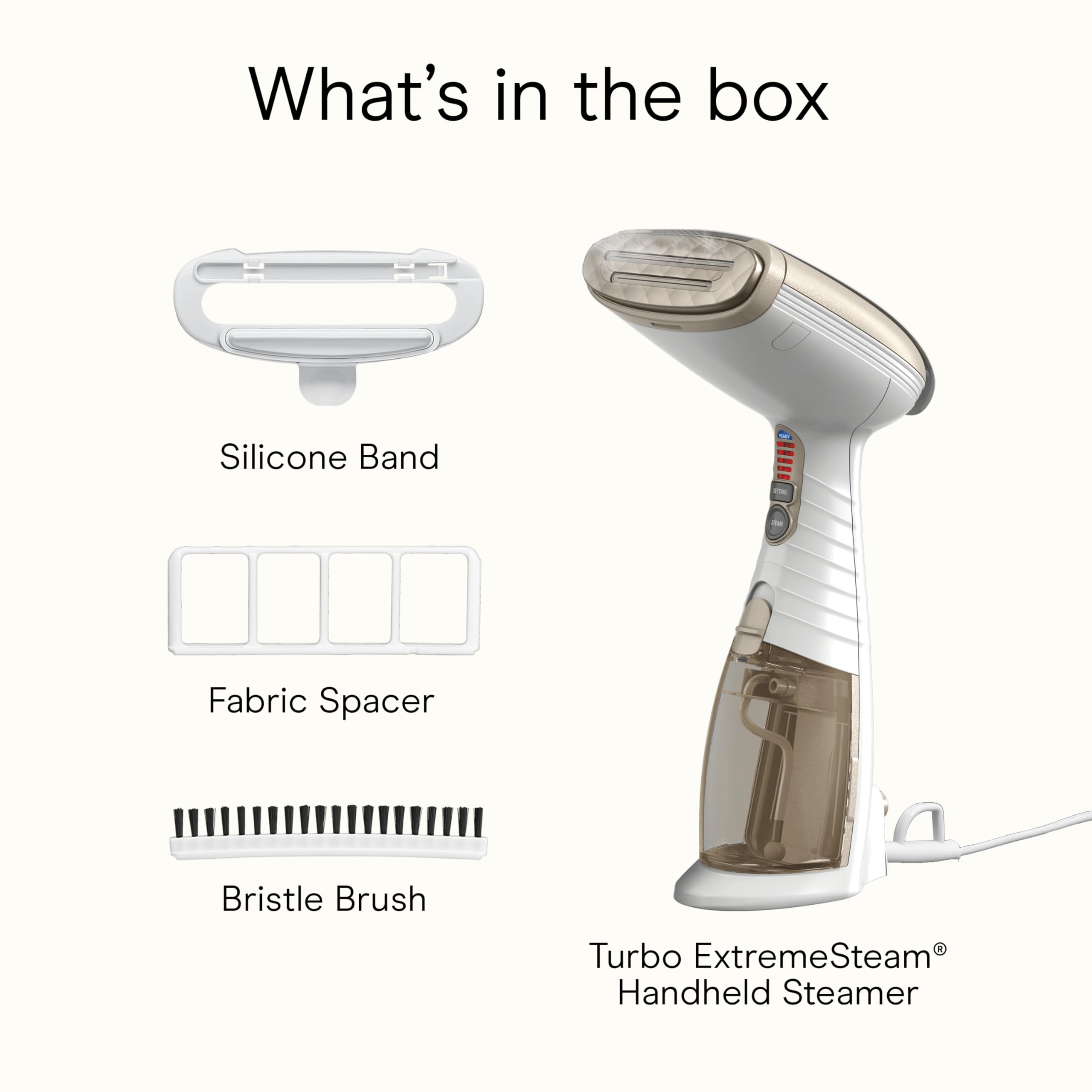Conair Turbo ExtremeSteam White Professional Handheld Garment Steamer 1875W with Aluminum Plate and Creaser