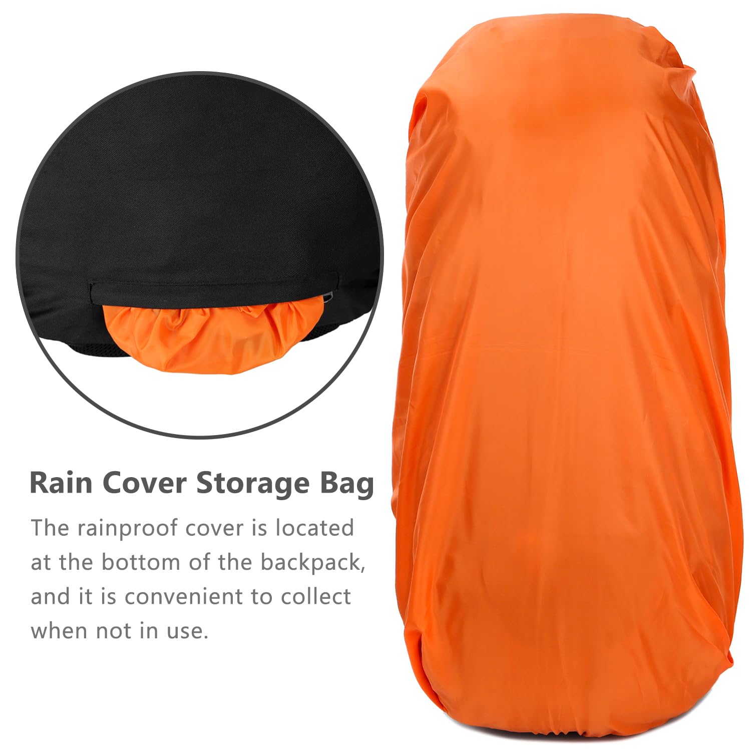 ESUP 50L Lightweight Camping & Hiking Backpack with Rain Cover – Multi-Day Outdoor Travel Backpack – Deep Black