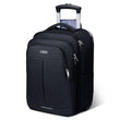 Lekespring 17” Rolling Backpack for Adults, Waterproof Laptop Travel Backpack with Wheels & Telescopic Handle (Black)