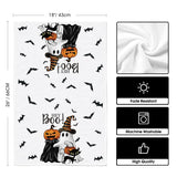 Halloween Kitchen Towels – 4 Pack Soft & Absorbent Dish Towels for Daily Use and Seasonal Kitchen Décor (18x26 Inches, Black)