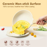 14-Piece Ceramic Nonstick Cookware Set – Induction Compatible, Non-Toxic Pots & Pans with Glass Lids