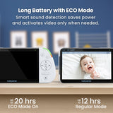 Full HD Baby Monitor with 5.5" Screen & Split-Screen Cameras – Secure Non-WiFi Video Baby Monitor with Night Light