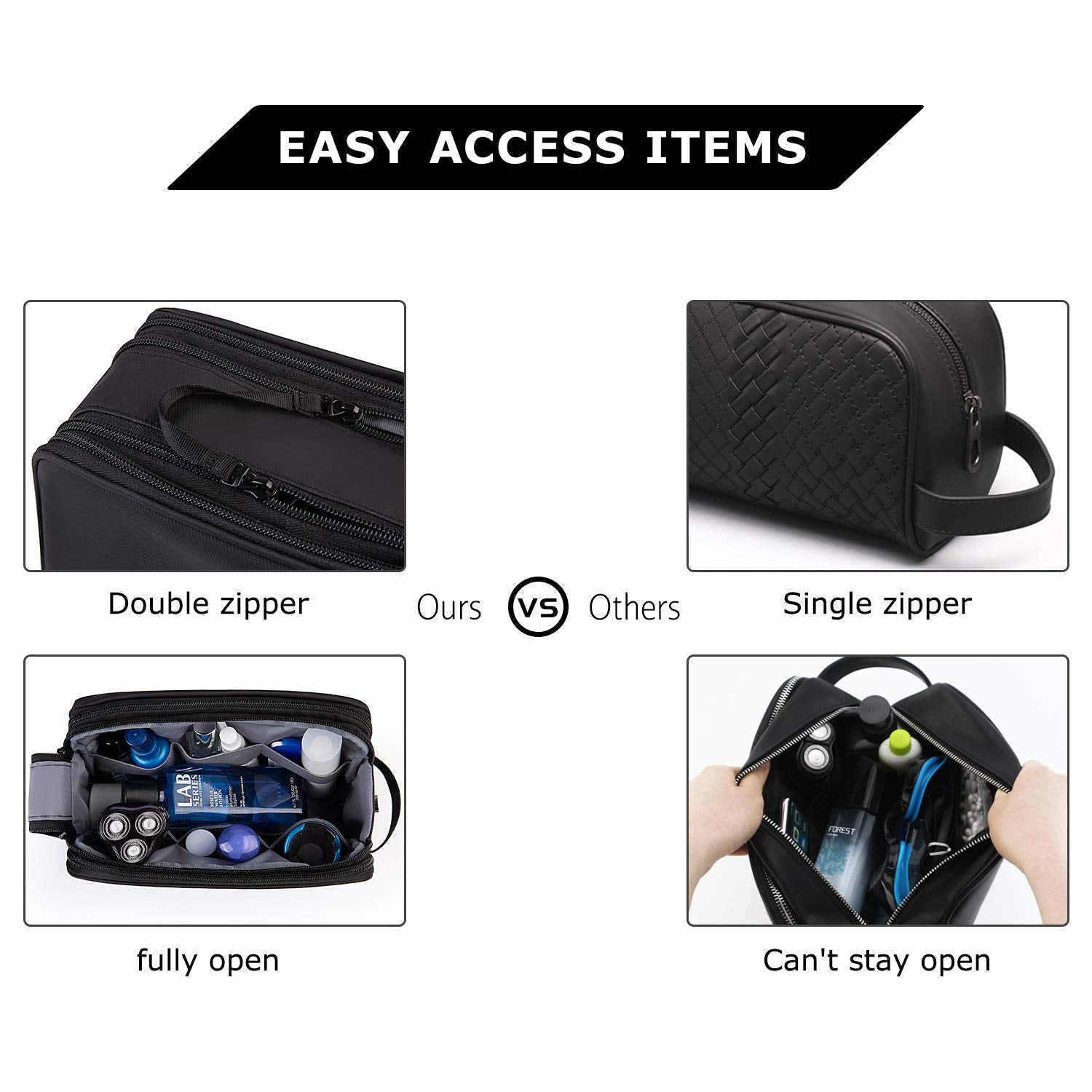 Men’s Travel Toiletry Bag Organizer – Waterproof Shaving & Cosmetic Storage Bag