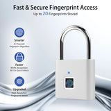 UMIKSMART Fingerprint Padlock with USB-C Rechargeable Battery, Biometric Keyless Lock for Gym Locker, Cabinets & Personal Storage