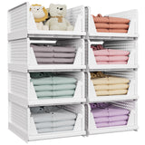 Stackable Closet Storage Baskets (5-Pack) – Foldable Space-Saving Organizer Bins for Wardrobe, Bathroom & Laundry