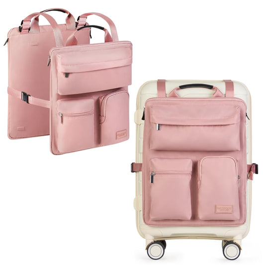 Carry-On Luggage Organizer Harness with Laptop Pocket & Adjustable Straps – Travel Storage Bag Pink