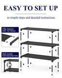 KITSURE 3-Tier Stackable Shoe Rack – Non-Woven Shelf Shoe Organizer for Closet, Entryway & Garage (27.5”, Black)