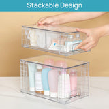 Clear Stackable Acrylic Drawer Organizer Set – Dual Size Pull-Out Storage Bins for Pantry, Bathroom & Cabinets