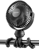 USB Rechargeable Stroller Fan for Baby – Portable Clip Fan with Flexible Tripod & Quiet Cooling