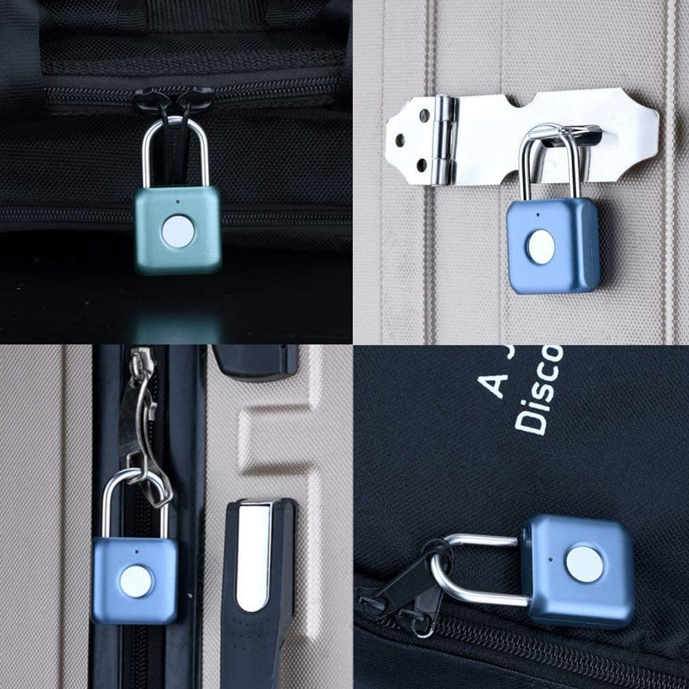 Compact Fingerprint Smart Padlock with USB Rechargeable Battery, Portable Biometric Security Lock for Gym, Travel & Personal Storage