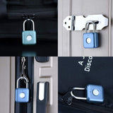Compact Fingerprint Smart Padlock with USB Rechargeable Battery, Portable Biometric Security Lock for Gym, Travel & Personal Storage