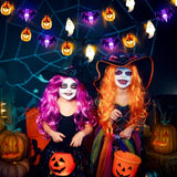 Pumpkin, Bat & Ghost Halloween String Lights – 30 LED 20Ft Battery Operated Waterproof Lights with Timer & 8 Lighting Modes (Indoor/Outdoor Décor)
