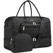 LUOCIP Large Women’s Travel Duffle Bag – Carry-On Weekender with Wet Pocket, Shoe Compartment & Toiletry Bag (Black)