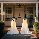 5FT Light-Up Halloween Ghost Decoration – Dual Power (USB/Battery) with 8 Lighting Modes, Remote & Water-Weighted Base (White)