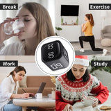 Productivity Timer Cube with Flip Control, Custom Countdown & Count-Up, Silent Vibration Focus Timer for Work, Study & Kitchen – Black