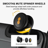 LEVEL8 20” Rolling Carry-On Luggage, Lightweight Polycarbonate Hard Shell Spinner Suitcase with TSA Lock (Grey)