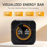 EXLLIY Rotating Focus Cube Timer with Custom Presets, Visual Energy Bar & Silent Mode – Black