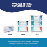 Performore Wall-Mount Glove & Tissue Box Holder – Large Capacity Wire Rack Dispenser for Medical & Professional Use (White)