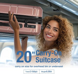 Rose Gold 20-Inch Expandable Hardshell Carry-On with TSA Lock