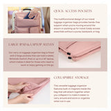 Carry-On Luggage Organizer Harness with Laptop Pocket & Adjustable Straps – Travel Storage Bag Pink
