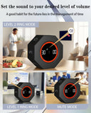 Octagon Pomodoro Timer with Gravity Sensor, Preset 1–90 Min, Pause & Resume, Custom Countdown & Stopwatch, Rechargeable Focus Timer for Work, Study & Kitchen – Black