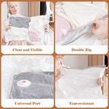 Vacuum Compression Travel Bags with Portable Electric Pump – Space Saving Packing Bags Set for Suitcases & Travel Storage