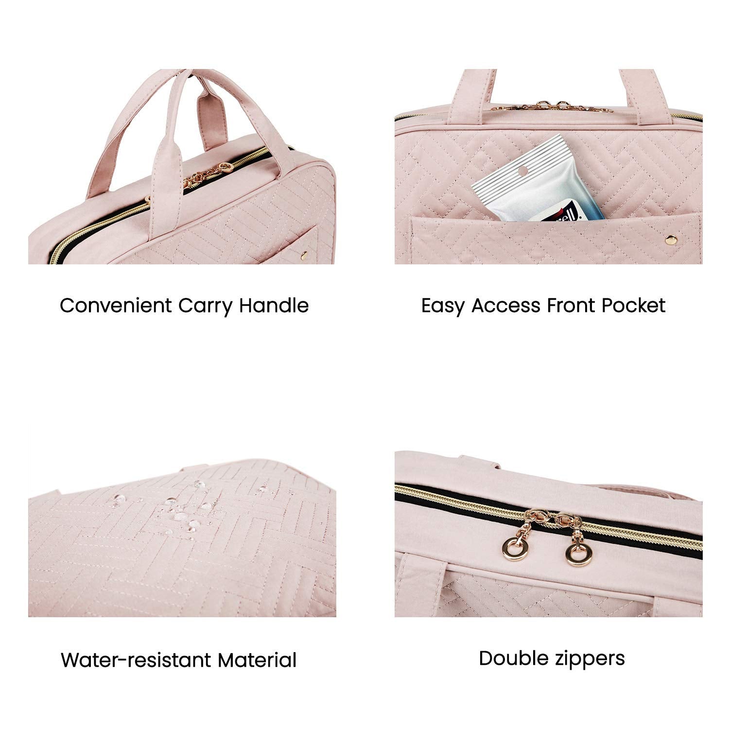 Hanging Toiletry Bag for Travel with Hook, Waterproof Cosmetic Organizer for Toiletries and Makeup