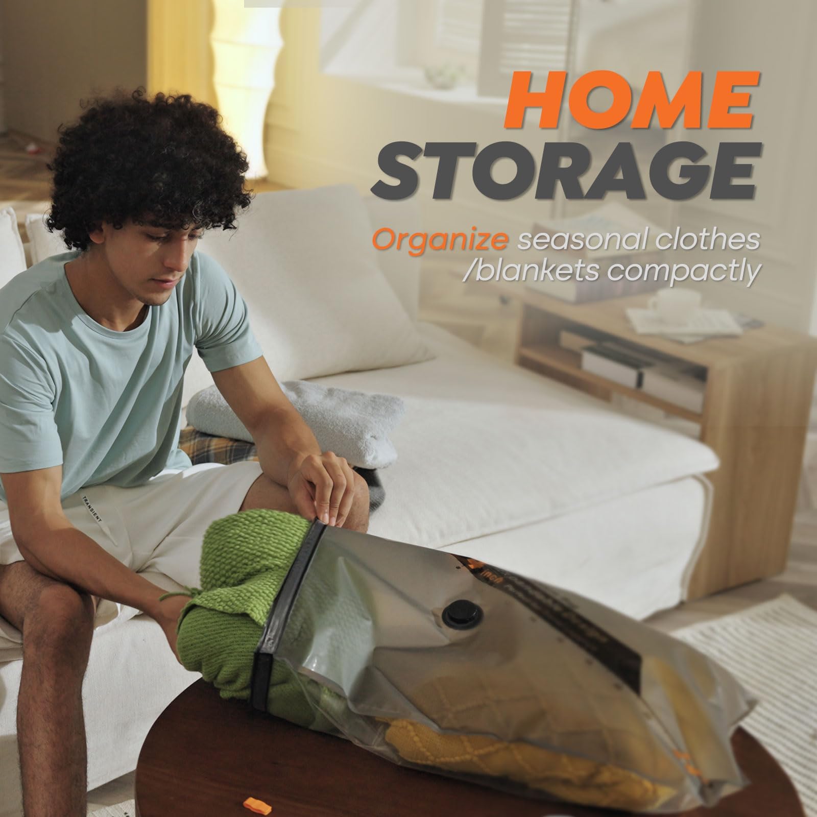 Portable Vacuum Compression Bags with Wireless Pump – Space Saving Travel Storage Bags Set for Clothes & Luggage