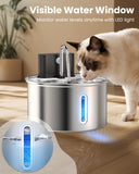 3L Stainless Steel Wireless Cat Water Fountain – 4000mAh Rechargeable with 3 Flow Modes & 5-Layer Filtration