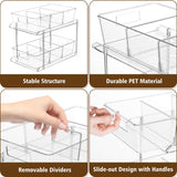 FabSpace 2-Pack 2-Tier Clear Pull-Out Organizers – Modular Drawer Storage with Dividers for Home & Vanity
