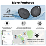 MFi Certified Apple Find My Bluetooth Tracker Tag 4 Pack, Ultra-Light Smart Item Locator with 90dB Alert and 1-Year Battery