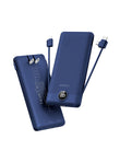 10000mAh Portable Power Bank with Built-In Cables & AC Plug – Fast Charging Multi-Device Battery Pack
