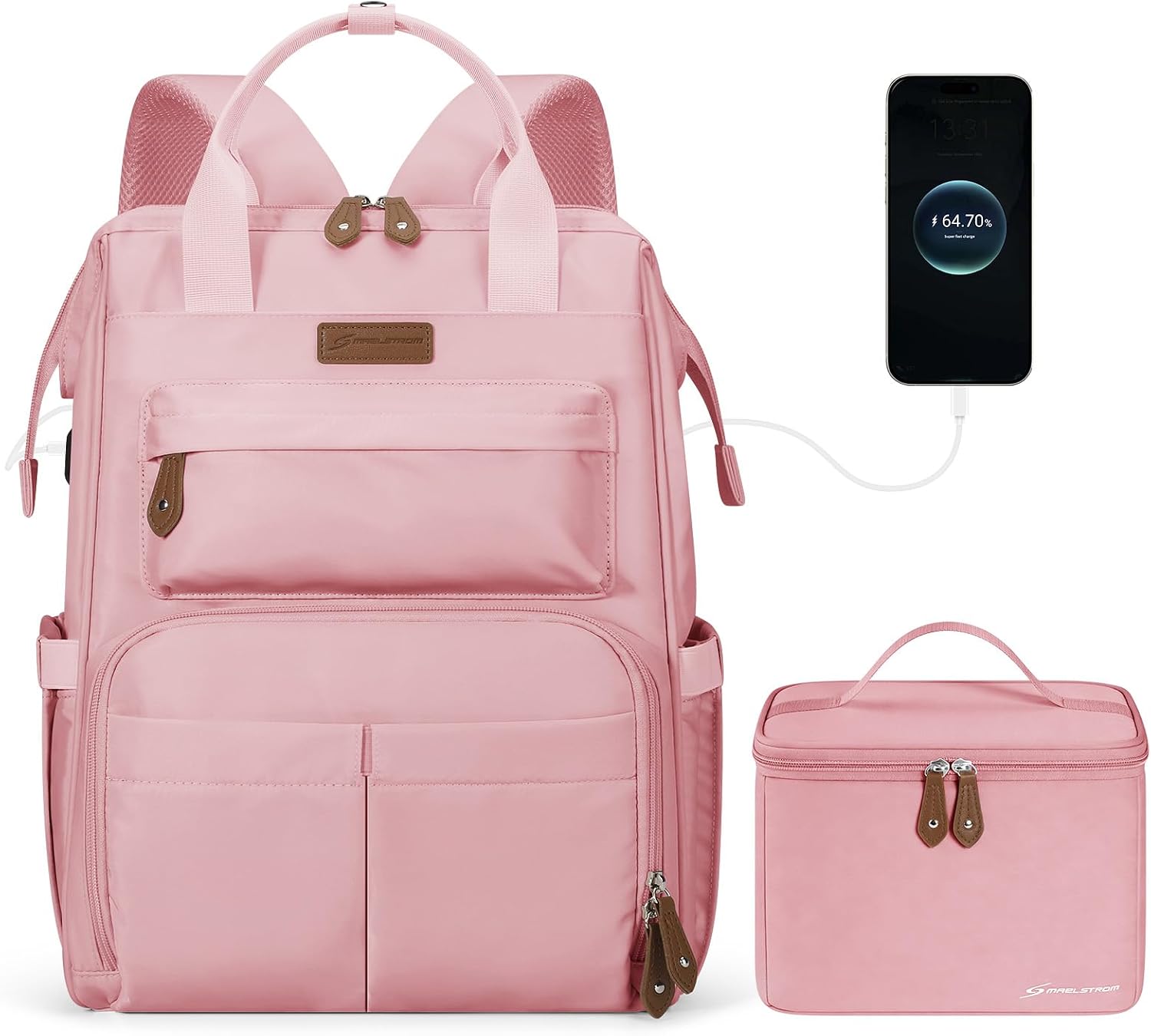 25L School & Work Laptop Backpack with Insulated Lunch Bag