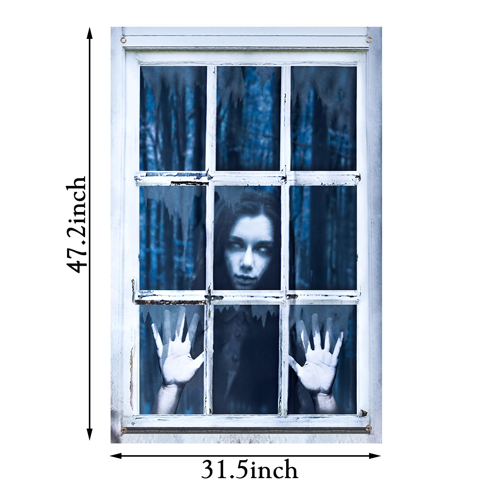 Halloween Fabric Door & Window Banner – Large Scary Hanging Decoration for Indoor & Outdoor Use (31.5" x 47.2")