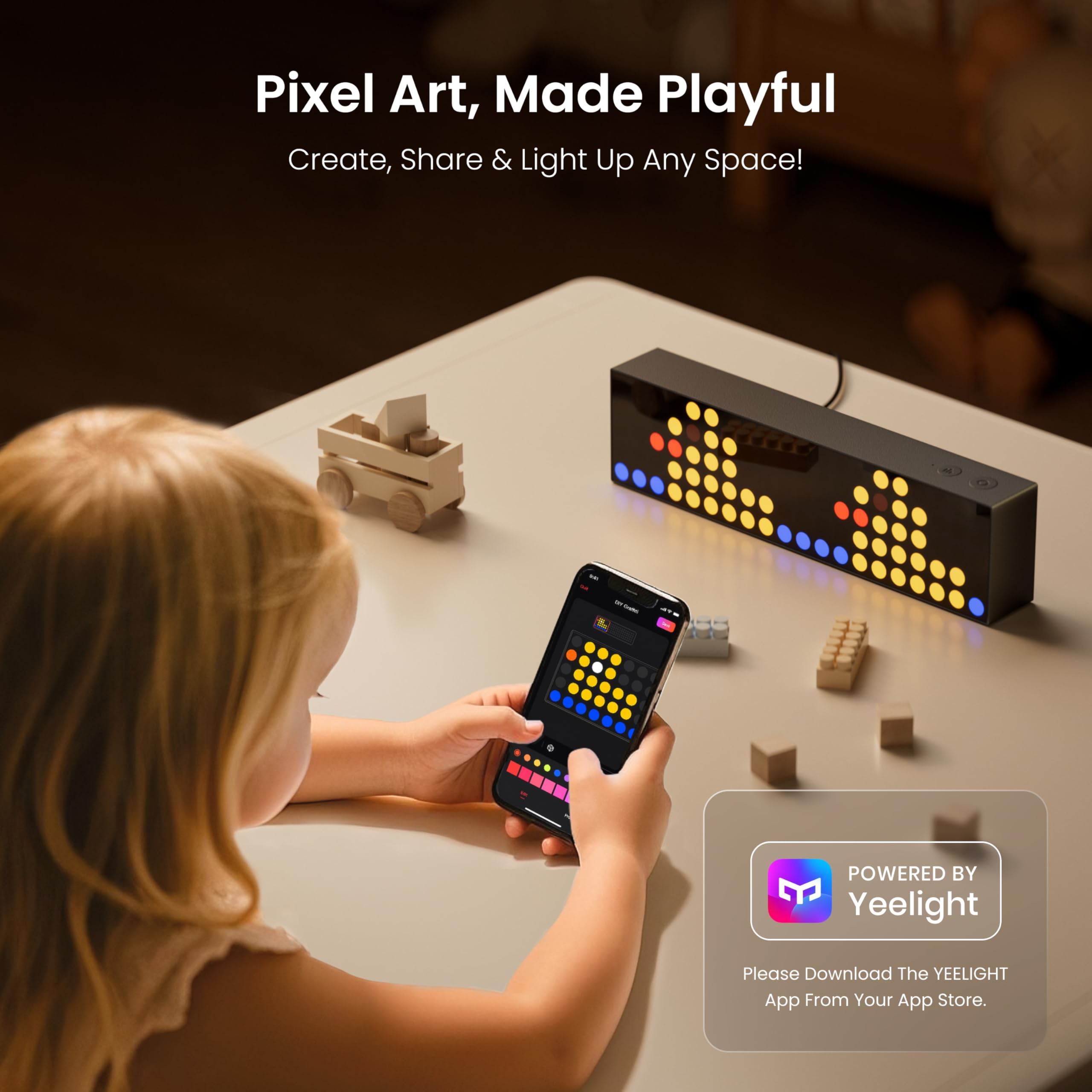 Cube Lite Smart LED Matrix Panel – Music Sync, Emoji Display & 16M Color Ambient Light