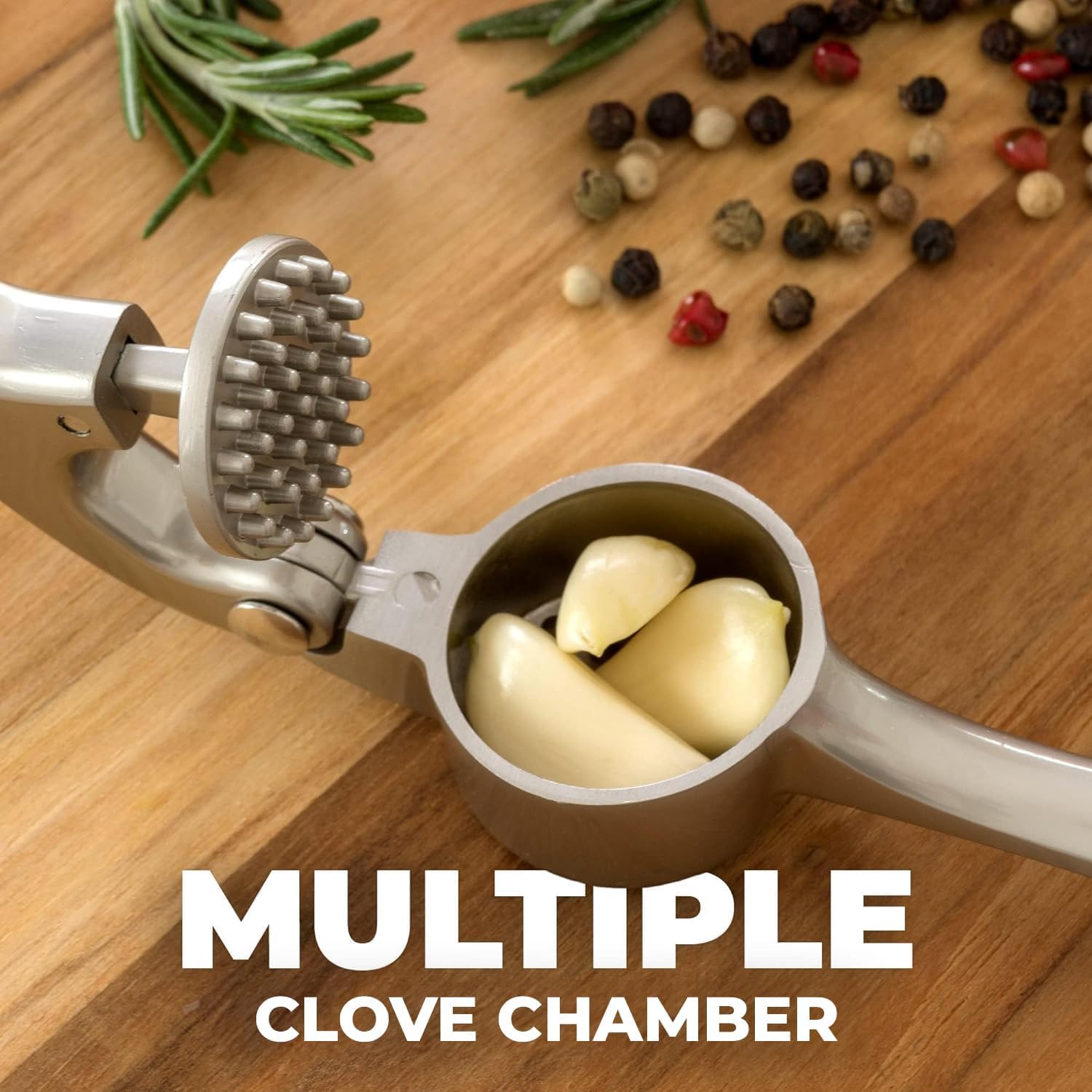 Premium Garlic Press & Ginger Mincer – Heavy-Duty Stainless Steel Crusher with Ergonomic Handle