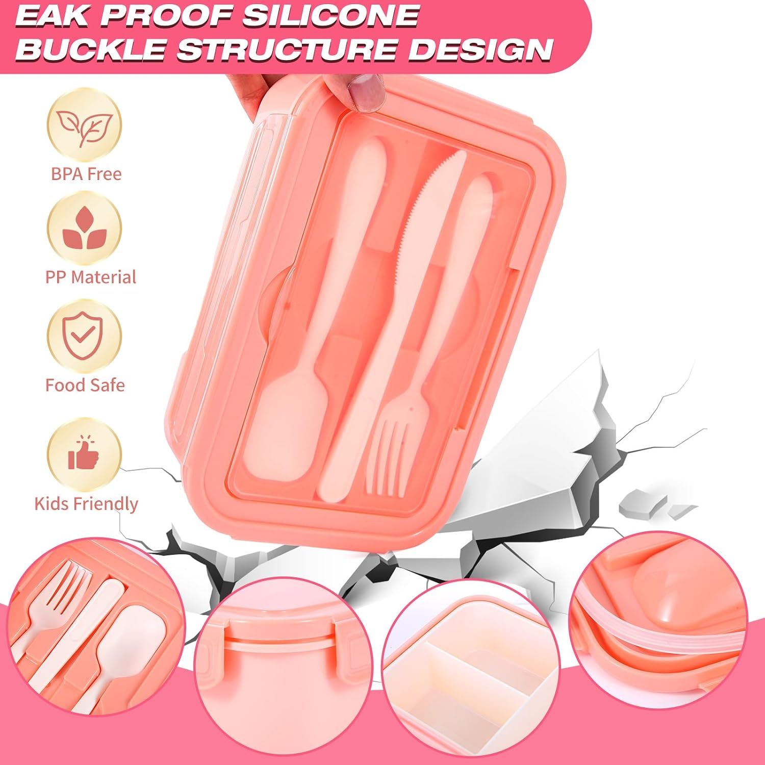 Rose Red 77-Piece Stackable Bento Lunch Kit
